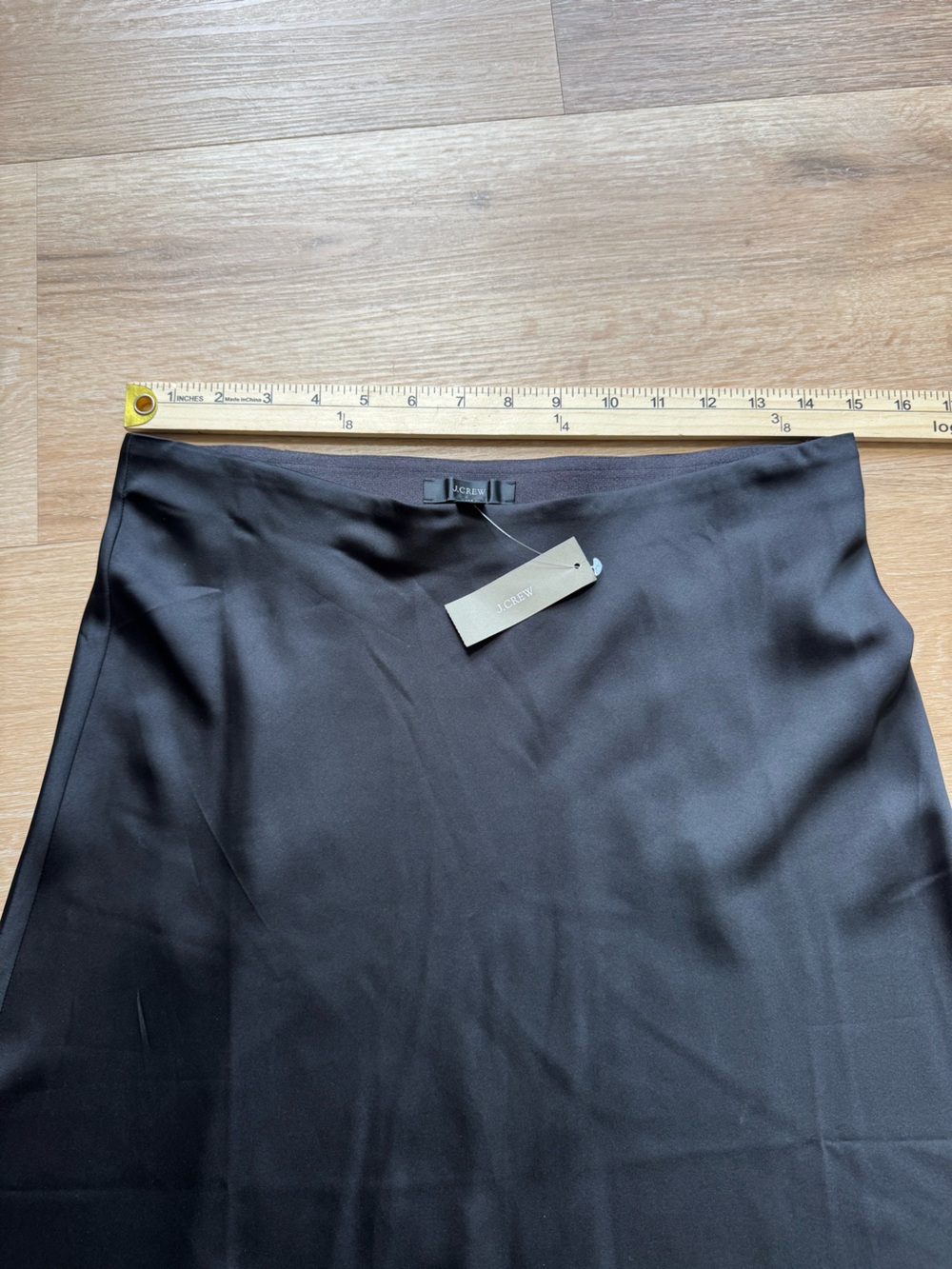 J. Crew Black Satin Bias-Cut Midi Skirt - Picture 7 of 9